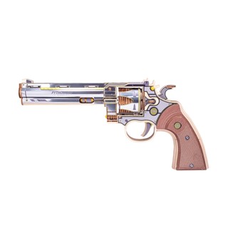 Đồ Chơi Lắp Ráp Bằng Gỗ 3D MU Súng Lục Đồ Chơi Revolver (224 mảnh, Màu Bạc, Colt Anaconda) MY-N012A