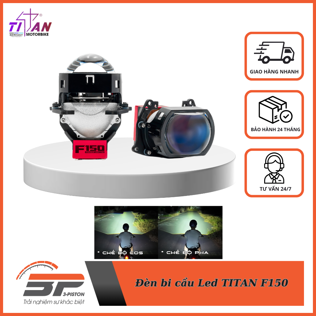 Đèn bi cầu Led TITAN F150 "2024" - BH 24 tháng - 1 ĐỔI 1