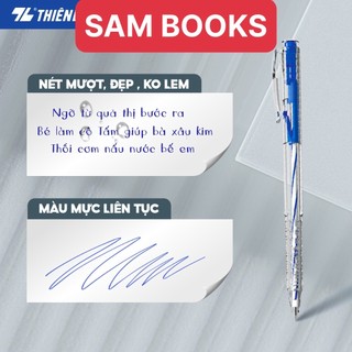 Bút bi Thiên Long TL027 0.5mm xanh đen đỏ tím hàng chính hãng
