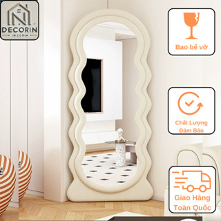 Gương Sóng Bọc Nỉ Soi Toàn Thân, Nỉ Lông Nhung Nhập Khẩu Cao Cấp kt 80x180cm Chân Vuông