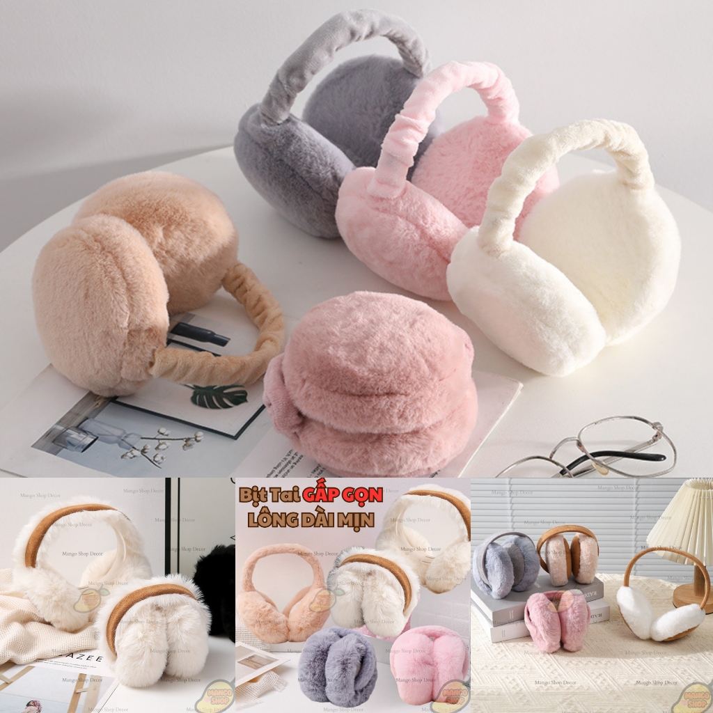 Bịt tai lót lông nam nữ GẤP GỌN tiện lợn ( Trùm Chụp Tai Lót Lông Mùa Đông Có Thể Cụp Gọn )