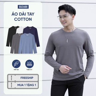 [XẢ HÀNG] Áo thun nam giữ nhiệt dài tay thu đông GUZADO Cotton CVC Cao Cấp Co giãn 4 Chiều GDT2403