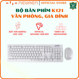 Bộ bàn phím + chuột máy tính không dây newmen k121 - hàng chính hãng, bảo hành 24 tháng