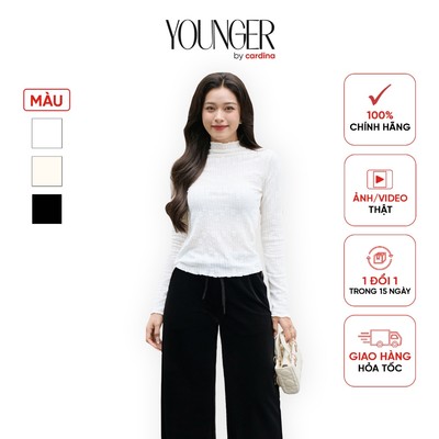[Xả kho]Áo giữ nhiệt ren CARDINA dáng cổ leo dài tay cách điệu thời trang trẻ trung 4AHF04 5YAHF04