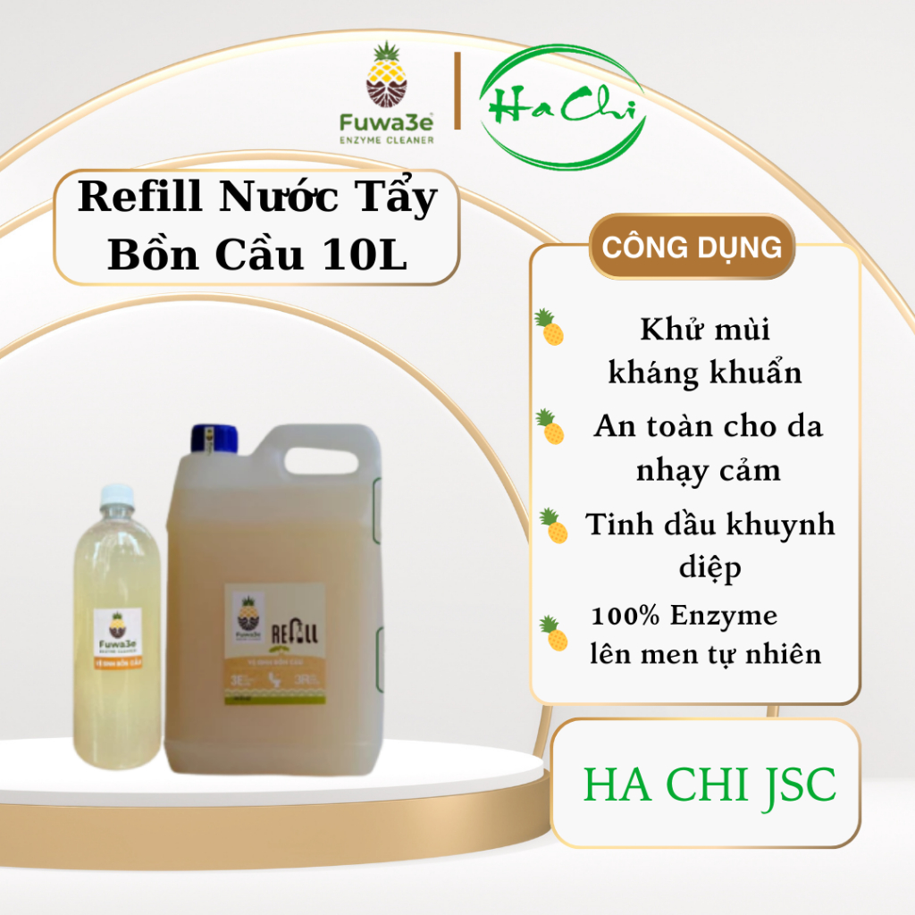 Vệ sinh bồn cầu fuwa3e chai 500ml và refill 10L