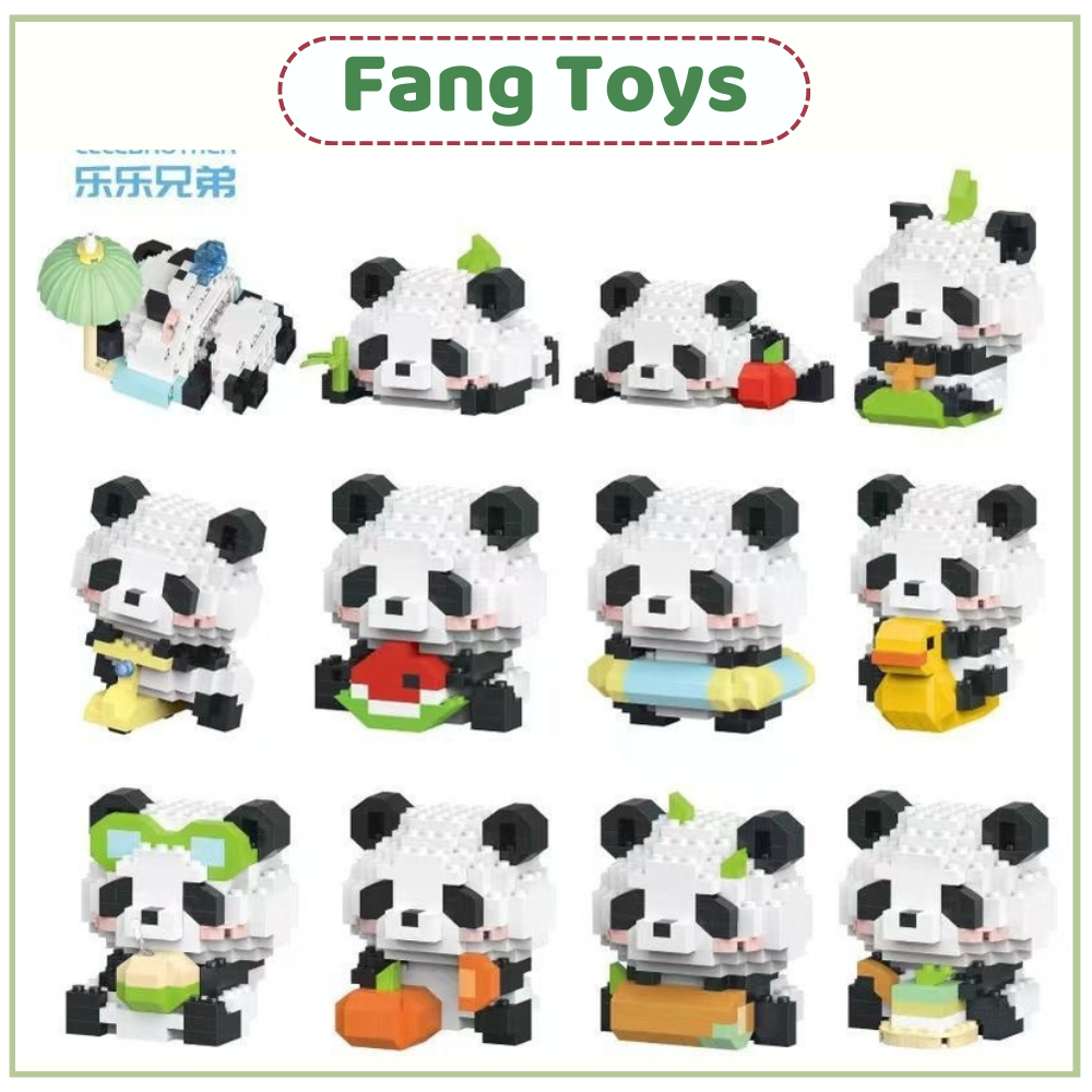 [FANG TOYS] Bộ đồ chơi lắp ráp mảnh trơn mô hình 12 mẫu Gấu trúc Panda phiên bản mini 2025 siêu dễ thương