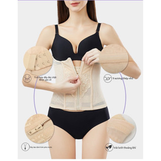 Gen nịt bụng kéo khoá định hình chất liệu ren mềm thoáng mát , đai gen , 8054 , dây nịt bụng