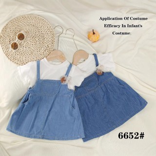 Váy yếm jean cho bé gái 0-3 tuổi chất jean mỏng mềm váy giả yếm D1073 Bí Ngô Nhỏ