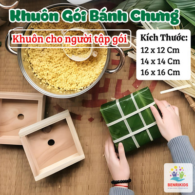 Khuôn Gói Bánh Chưng Thông Minh Bằng Gỗ Thông Loại Vuông Tiêu Chuẩn Khuôn Bánh Trưng Cho Người Tập Gói Trong Dịp Tết