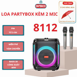 Loa karaoke di động ONTEKCO 8112 bass 20 siêu trầm, công suất 40W chất âm sống động