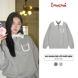 Áo Khoác Polo Nỉ Phối Ren Vải 2 Da Không Bám Lông Bycamcam Logo Thêu VSWD003