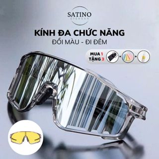 Kính thể thao đổi màu đi đêm SATINO chống ánh sáng xanh uv chống bụi bảo hộ kính đi đường cho người đi xe đạp xe máy F1