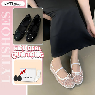 Giày búp bê nữ đính đá lưới G214 đế bệt êm chân Lytishoes