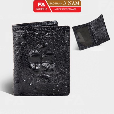 Ví nam da cá sấu 2 mặt FA DO DA FCW02G làm từ vân lưng gù cá sấu