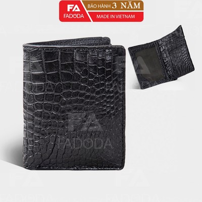 Ví nam da cá sấu hai mặt Fadoda FCW02B làm từ vân bụng da cá sấu