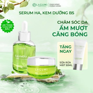 Bộ Kem dưỡng ẩm & làm sáng cho mẹ bầu, sau sinh LAGUMI Calendula B5 30gr và Serum LAGUMI Super HA 30ml
