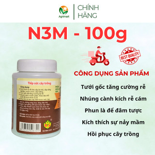 Phân bón N3M Ra rễ cực mạnh Kích hạt nảy mầm Phục hồi bộ rễ Cây khỏe Lá xanh 100gr