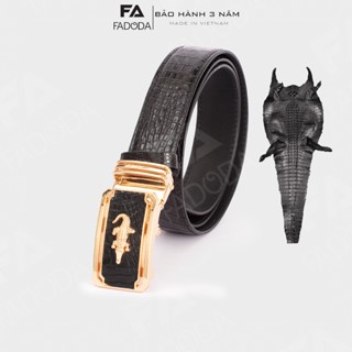 Thắt lưng nam da cá sấu FA DO DA FCB01BD dây liền bản rộng 3.5cm màu đen