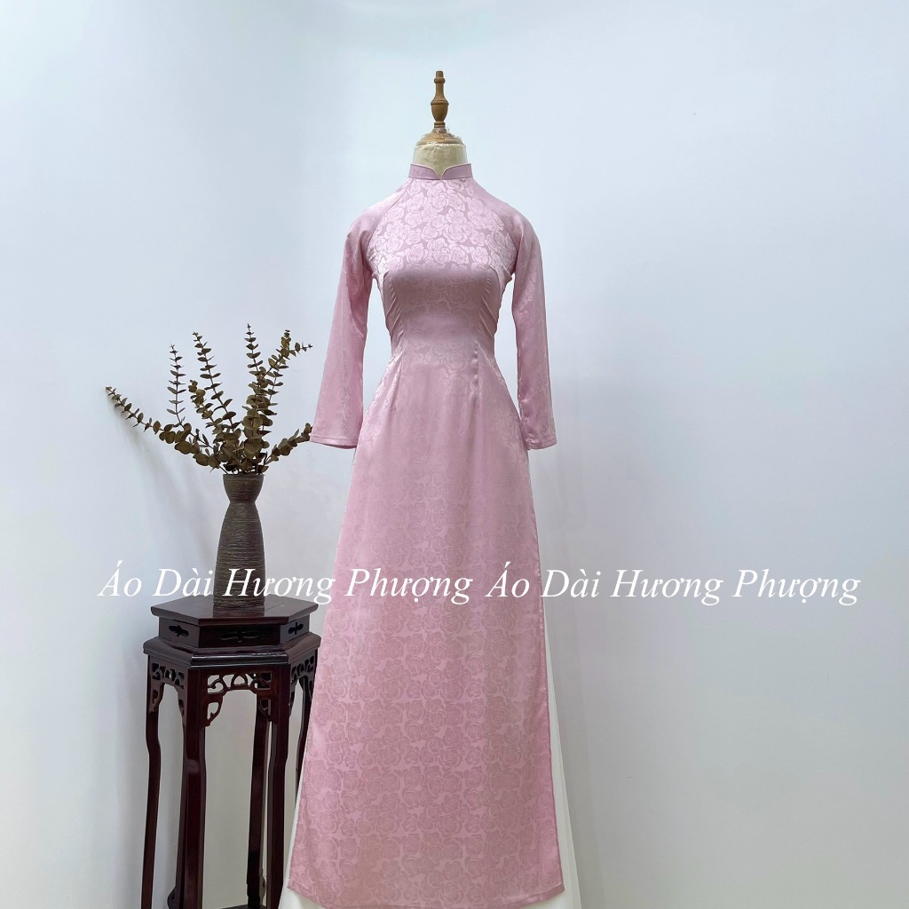 Áo Dài gấm tơ cao cấp thiết kế trẻ trung