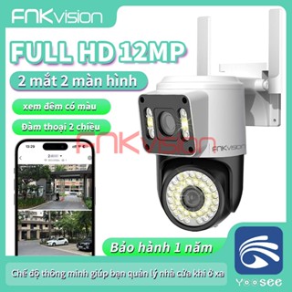 Camera Fnkvision Q42D 2 mắt D34 3 mắt Yoosee chống nước quan sát 360 độ cực rõ nét 12.0MP, thao tác qua điện thoại