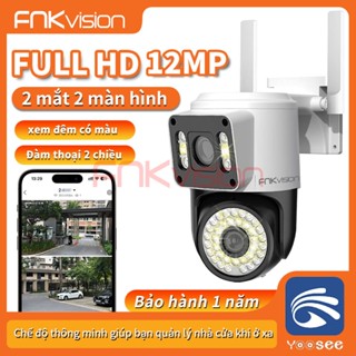 【Fnkvision Camera Yoosee Wifi 2 Mắt giám sát Ngoài Trời Không Dây Ip66 Thông Minh chống nước an toàn FHD 12MP Siêu Né