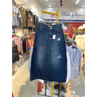 Chân váy Jean dài ZARA phong cách. Váy Jean dáng dài cạp cao thanh lịch