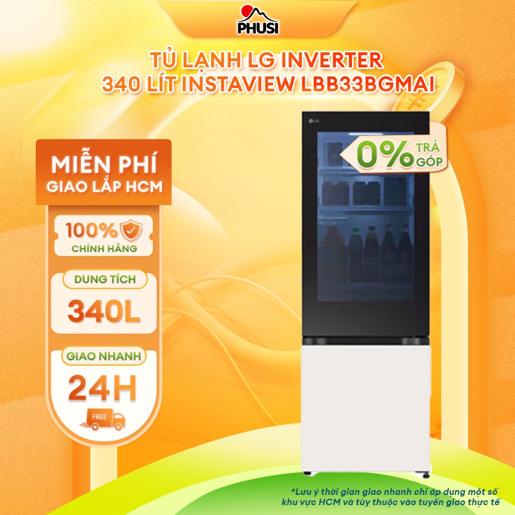 LBB33BGMAI Tủ lạnh LG Inverter 340 lít InstaView LBB33BGMAI [MIỄN PHÍ GIAO LẮP HCM]