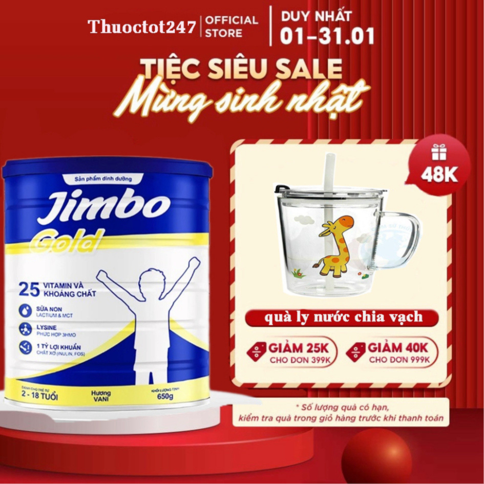 Sữa Non Jimbo Gold Giúp Bé Tăng Cân Hấp Thụ Dinh Dưỡng Tốt - Hộp 650g