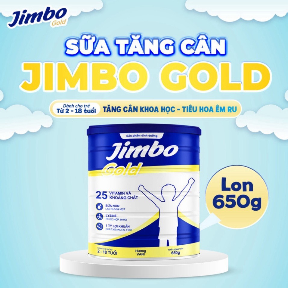 Sữa Non Jimbo Gold Giúp Bé Tăng Cân Hấp Thụ Dinh Dưỡng Tốt - Hộp 650g