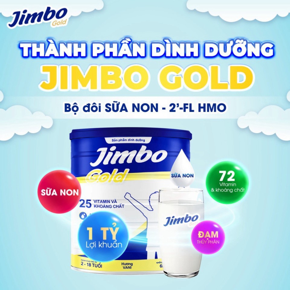Sữa Non Jimbo Gold Giúp Bé Tăng Cân Hấp Thụ Dinh Dưỡng Tốt - Hộp 650g