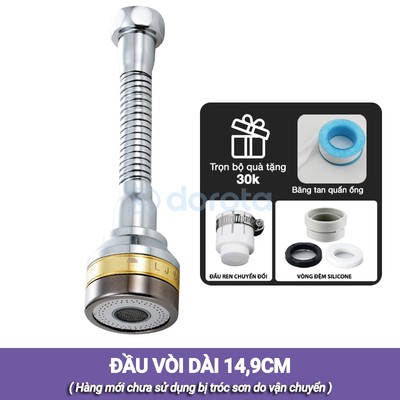 THANH LÝ XẢ LỖ Đầu vòi rửa bát tăng áp xoay tự do 360° có đầu nối lắp phòng tắm nhà bếp DVTA Hàng lỗi xước do vận chuyển