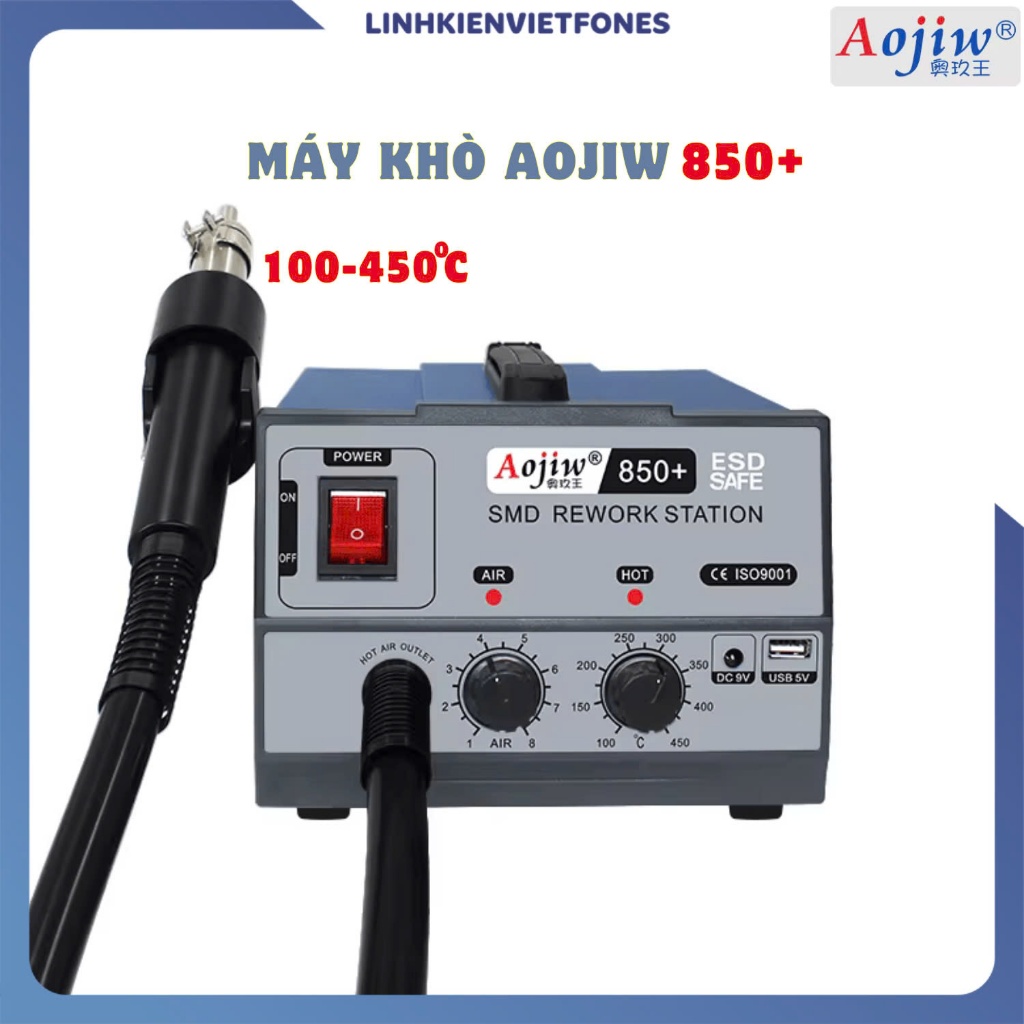 Máy Khò Aojiw 850+ (100-450°C) DC9V USB5V (BH 2 năm)