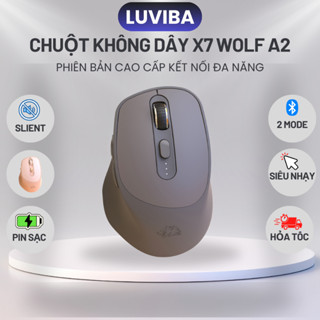 Chuột Máy Tính Không Dây Bluetooth X7 Wireless Slient Pin Sạc Kết Nối 2 Chế Độ Cho Máy Tính, Laptop