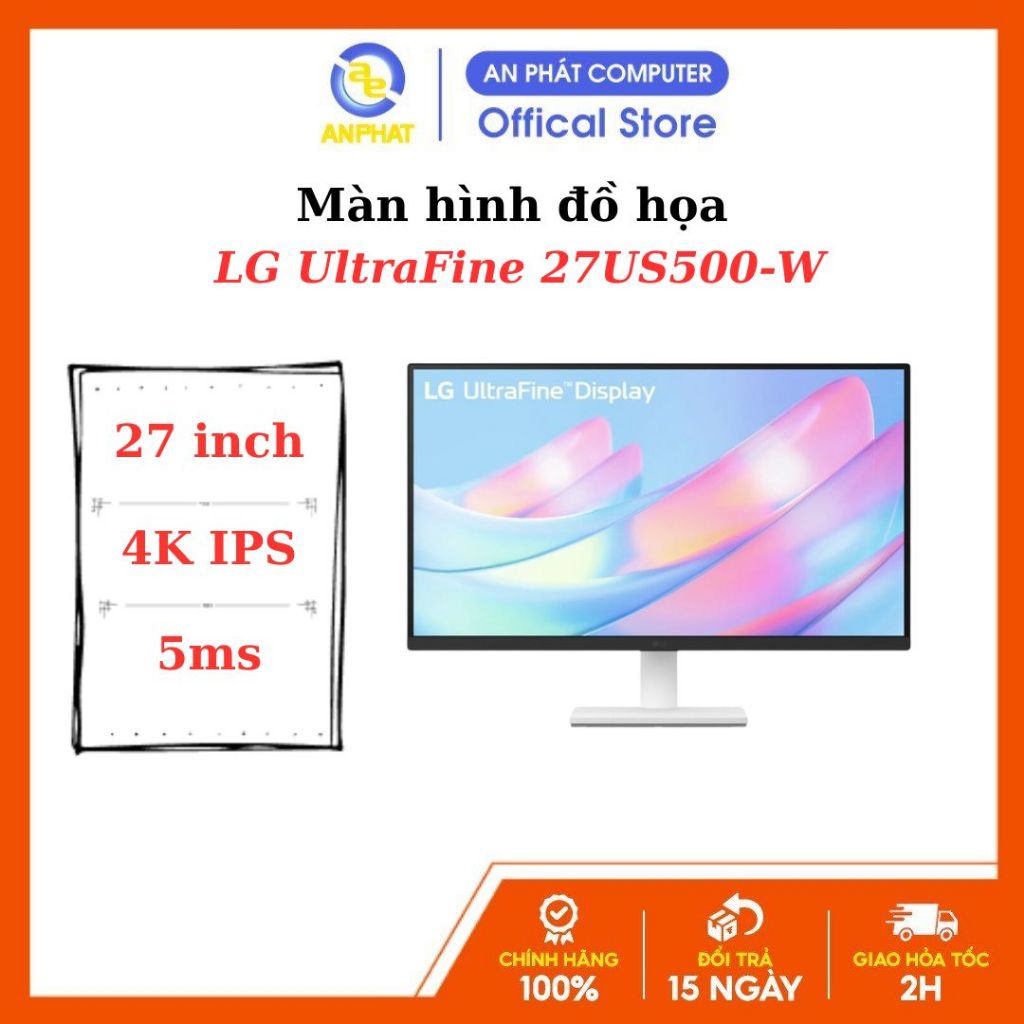 Màn Hình Đồ Họa LG UltraFine 27US500-W (27.0 inch - 4K - IPS - 60Hz - 5ms - HDR10 - Super Resolution