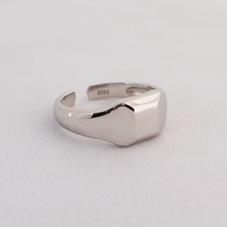  Midas Jewelry | Nhẫn bạc freesize M38 nhẫn signet hình chữ nhật trơn cao cấp sang trọng phù hợp nam nữ đeo ngón út 
