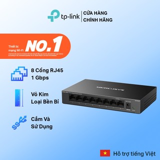 Bộ Chuyển Mạch Switch Mercusys MS108GS 8 Cổng Gigabit RJ45 10/100/1000 Mbps, Tiết Kiệm Năng Lượng