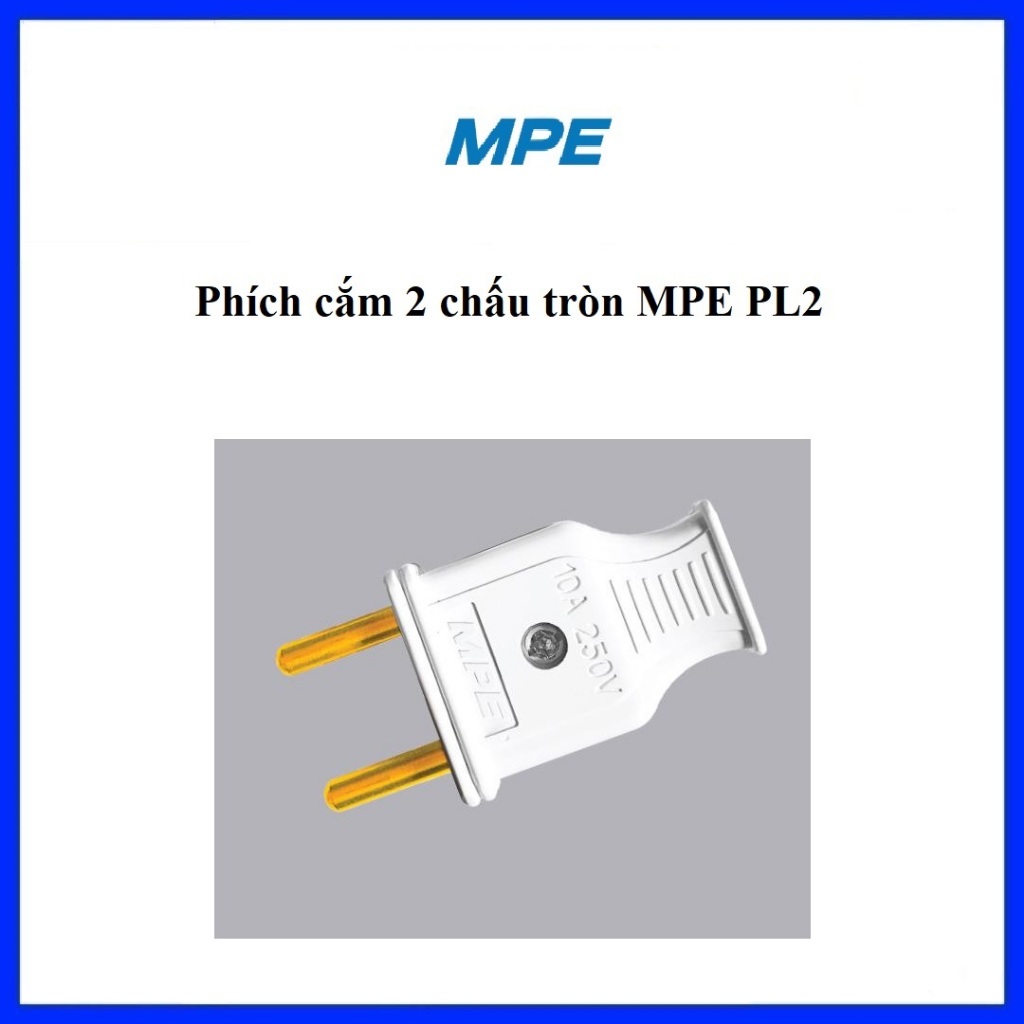 Phích cắm 2 chấu tròn MPE PL2(10 cái)