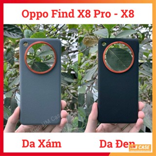 Ốp Lưng Da Full Viền Cao Su TPU Oppo Find X8 Pro / Find X8 / Find X7 Ultra, Chống Sốc Âm, Phím Hợp Kim