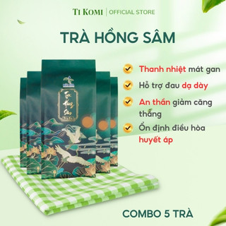 Trà Hồng Sâm Thượng Hạng (COMBO 5) Trà Thảo Mộc Thanh Nhiệt Mát Gan An Thần Hỗ Trợ Đau Dạ Dày TIKOMI