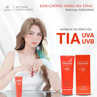Kem chống nắng đa tầng HALAVI, Nâng Tông Cho cho da dầu và da nhạy cảm, Kiềm Dầu, Thẩm Thấu Nhanh 60ml