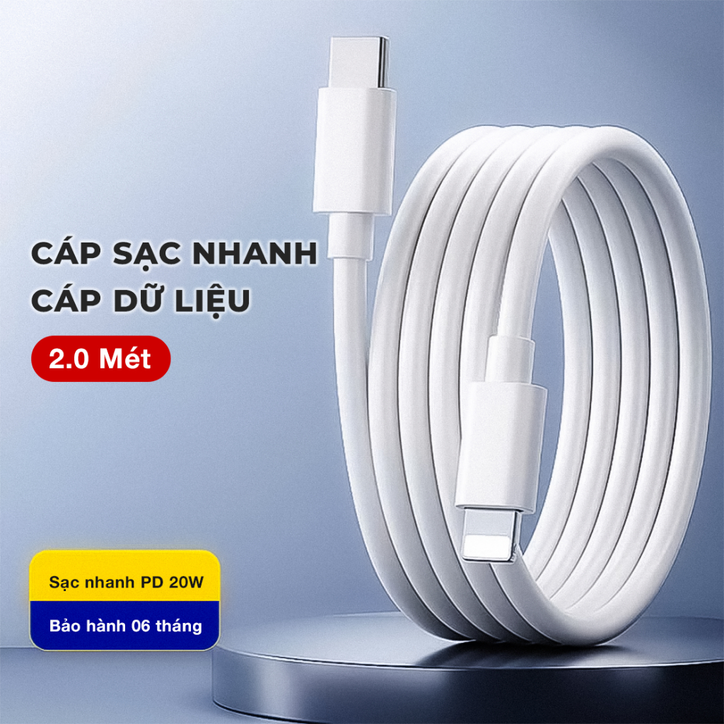 Cáp sạc nhanh PD20W 30W 1M 2M chuôi Type c to LN/Type C cho các dòng chân LN/C