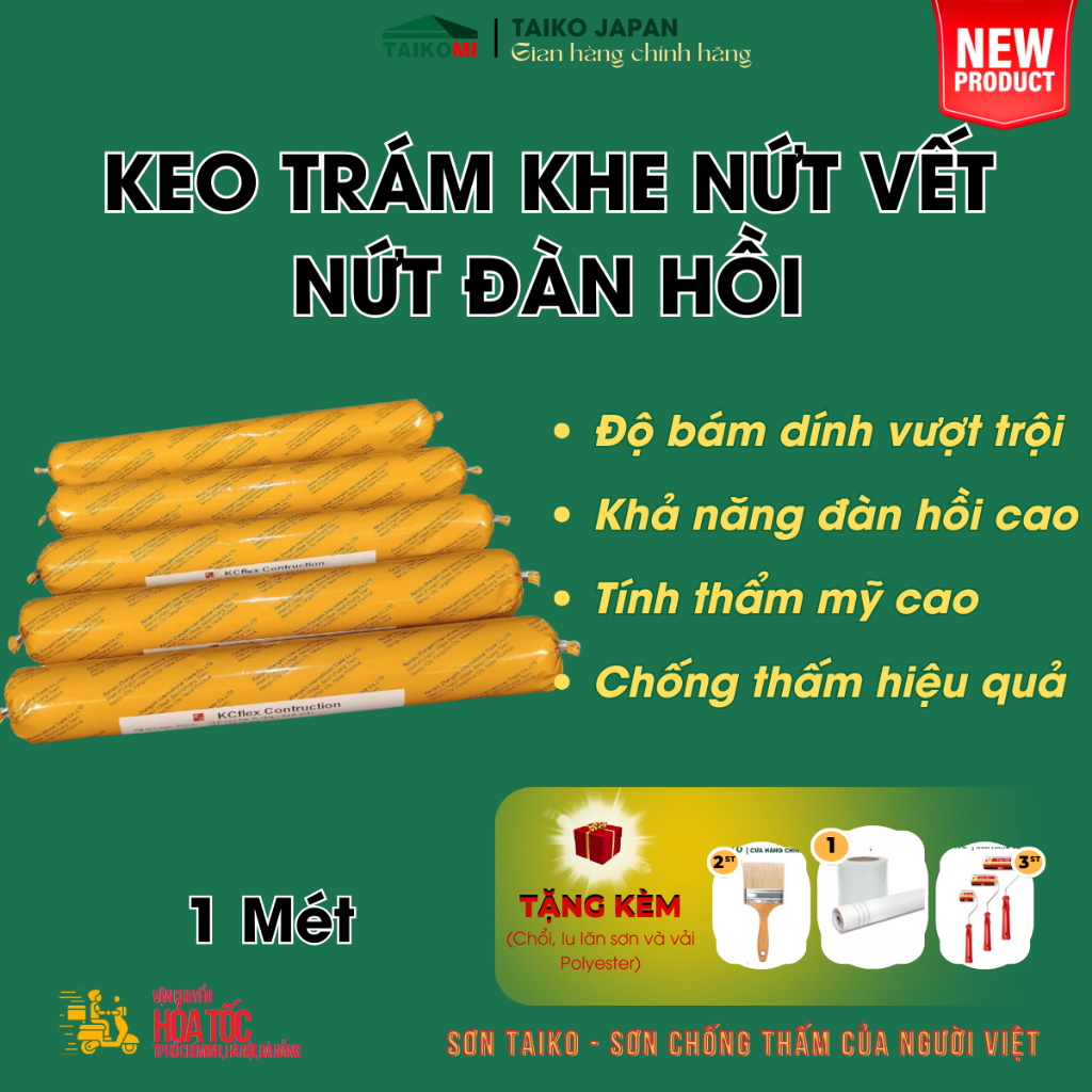 Keo trám khe nứt, vết nứt đàn hồi Sikaflex-140 TAIKO Construction Grey / KCFlex / TAIKOFlex  (Tuýp 6