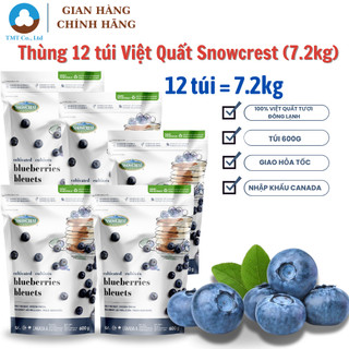   Hà Nội  Thùng 12 gói Việt quất tươi đông lạnh Snowcrest Blueberry 7.2kg Date tháng 05.2027 