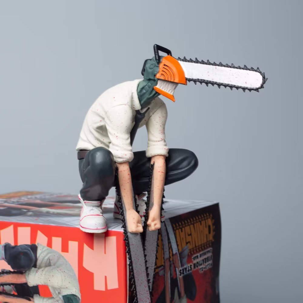 Mô hình Chainsaw Man - Nhân vật Denji hóa Quỷ cưa máy ngồi siêu ngầu - Kích thước Denji Cao 16cm - F
