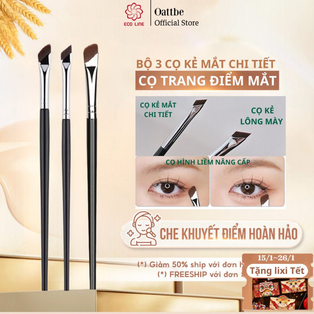 Cọ kẻ mắt cọ trang điểm bàn chải lông mày siêu mỏng cọ che khuyết điểm hoàn hảo đến từng chi tiết | BigBuy360 - bigbuy360.vn