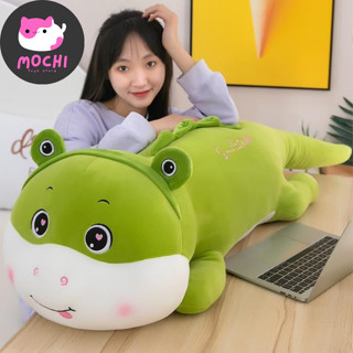 Gấu Bông Khủng Long Hóa Ếch Xanh, Gối Ôm Cho Bé Chất Liệu Cao Cấp, Mềm Mại Dài 1m3