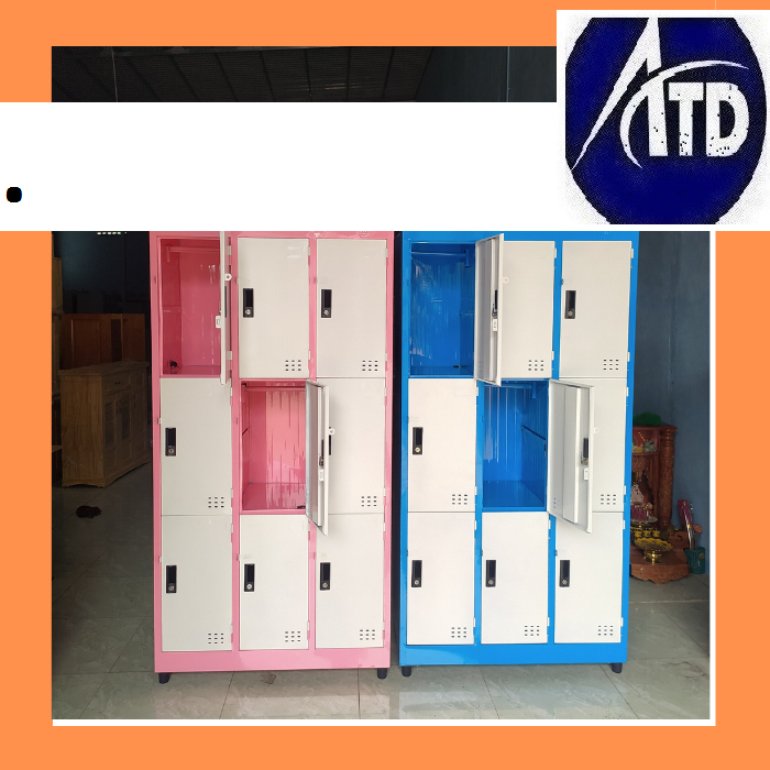 Tủ Locker thiết kế đựng đồ cá nhân cho nhân viên.Tủ sắt, tủ để đồ nhân viên 9 ô-Sử dụng tại các cơ q