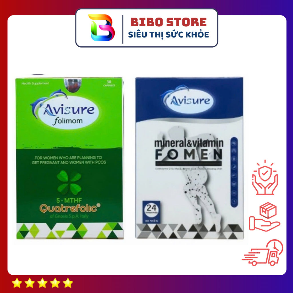 Hỗ trợ tăng khả năng thụ thai viên uống Avisure folimom hộp 3 vỉ x 10 viên