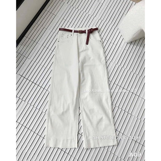 Quần jean nấm co dãn 90cm kèm đai đỏ tôn dáng