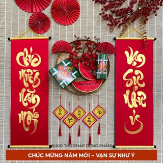 Câu đối trang trí Tết chữ thư pháp ông đồ viết tay câu đối đỏ nét chữ đẹp giá trị nghệ thuật cao